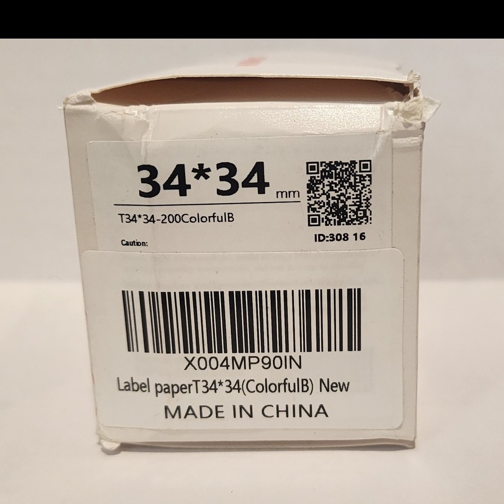 NIIMBOT 34x34mm Direct Thermal Label Paper Colorful B 200pcs T34*34-200ColorfulB